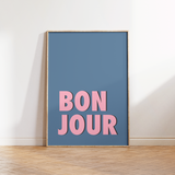 Bonjour Typography Print