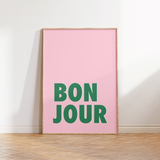 Bonjour Typography Print