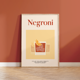 Negroni Retro Cocktail Print