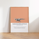 Parasaurolophus Dinosaur Fact Print