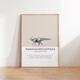 Parasaurolophus Dinosaur Fact Print