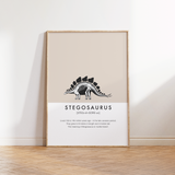 Stegosaurus Dinosaur Fact Print