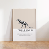 Tyrannosaurus (T-Rex) Dinosaur Fact Print