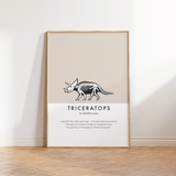 Triceratops Dinosaur Fact Print