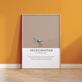 Velociraptor Dinosaur Fact Print